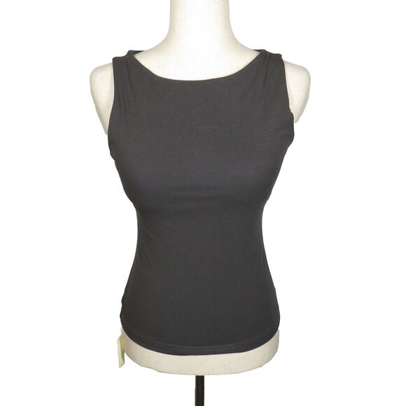 OGL Gray Mini Rib Boat Neck Padded Shelf Bra Brami Tank Top Sz Medium - Picture 1 of 7